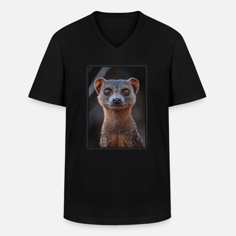 Mungos Mungo - Männer-T-Shirt mit V-Ausschnitt - Schwarz