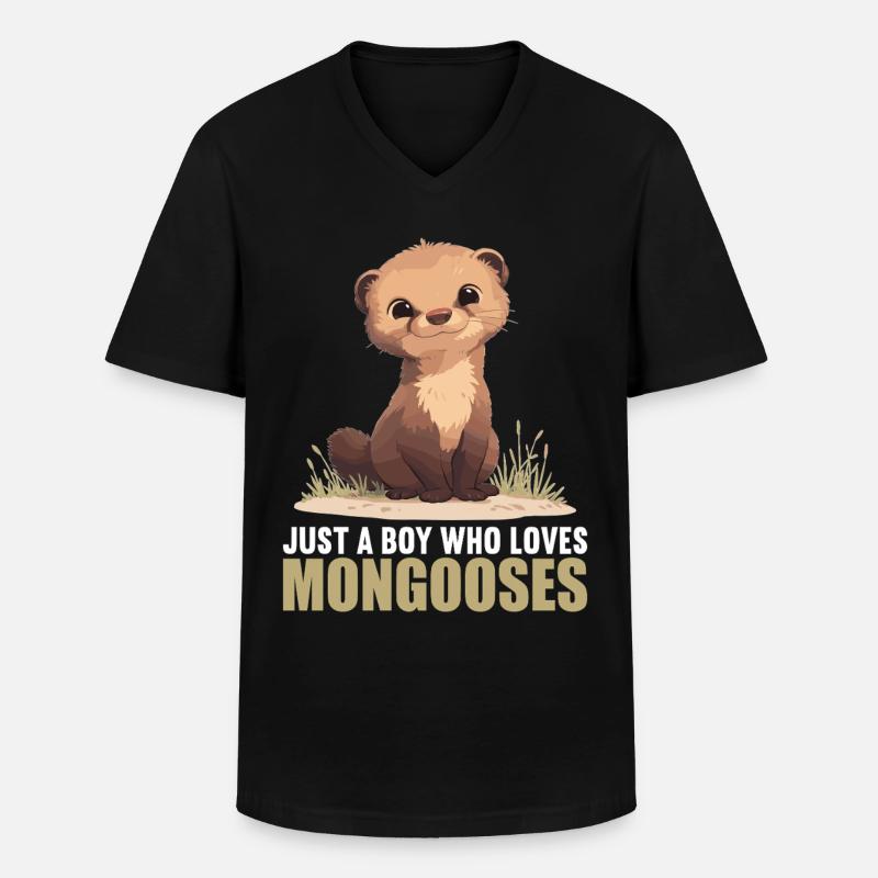 Mungos Mungo - Männer-T-Shirt mit V-Ausschnitt - Schwarz