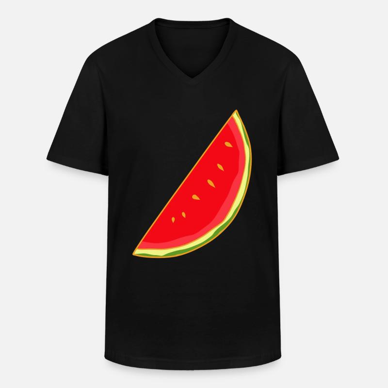 Melone Melonen Sommer Frucht Obst - Männer-T-Shirt mit V-Ausschnitt - Schwarz