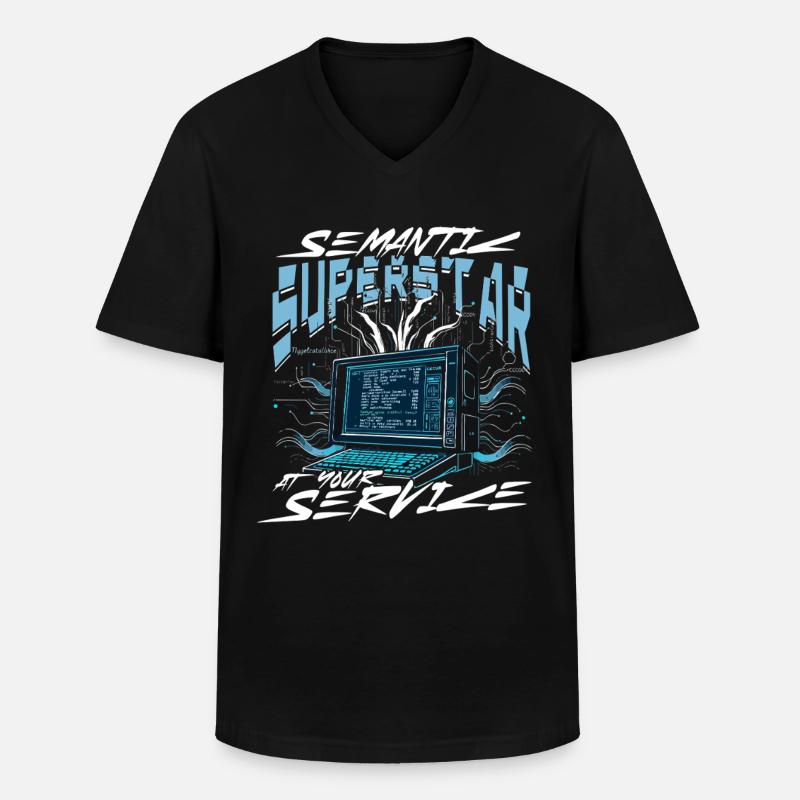 Computerlinguist - Männer-T-Shirt mit V-Ausschnitt - Schwarz