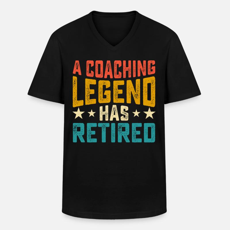 Trainer Legende Rente - Männer-T-Shirt mit V-Ausschnitt - Schwarz