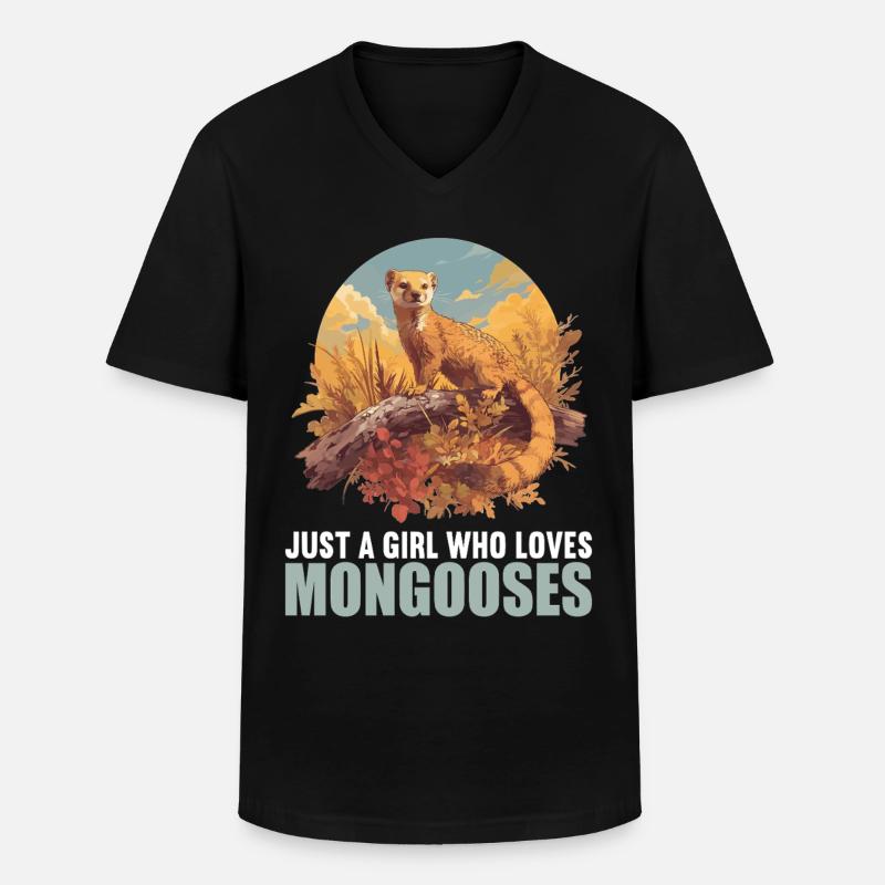 Mungos Mungo - Männer-T-Shirt mit V-Ausschnitt - Schwarz