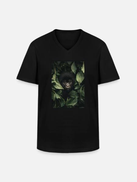 Berggorillas Berggorilla - Männer-T-Shirt mit V-Ausschnitt - Schwarz