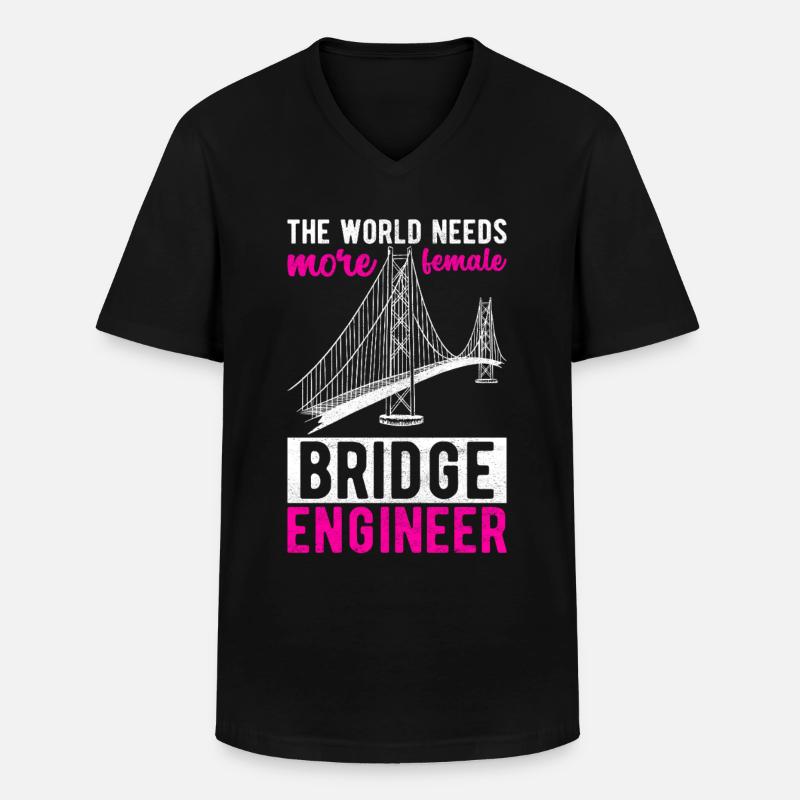 Bridge Engineer Bridge Construction - Men's V-Neck T-Shirt - black