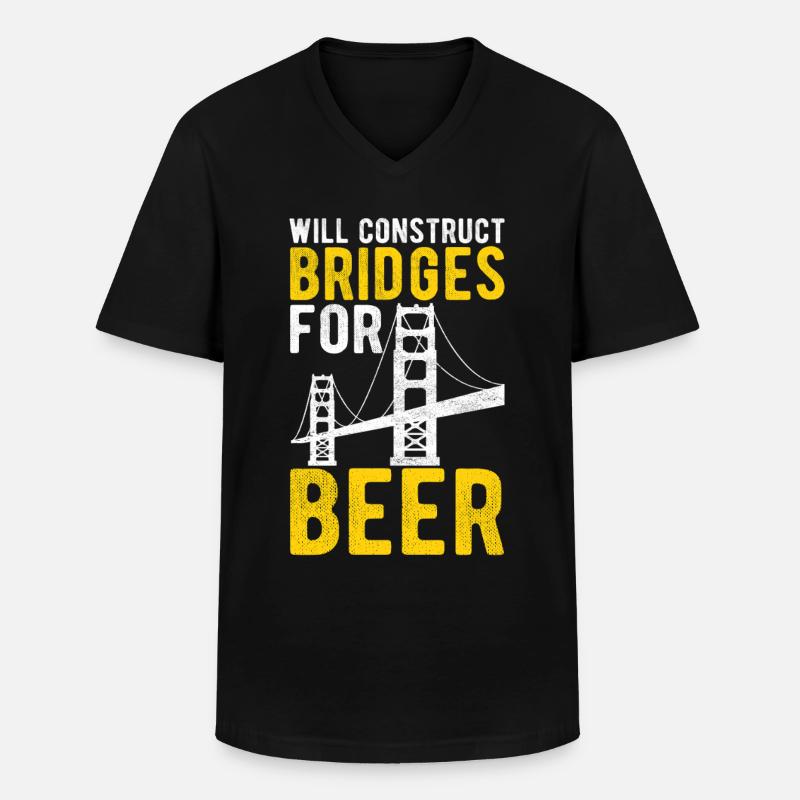 Bridge Engineer Bridge Construction - Men's V-Neck T-Shirt - black