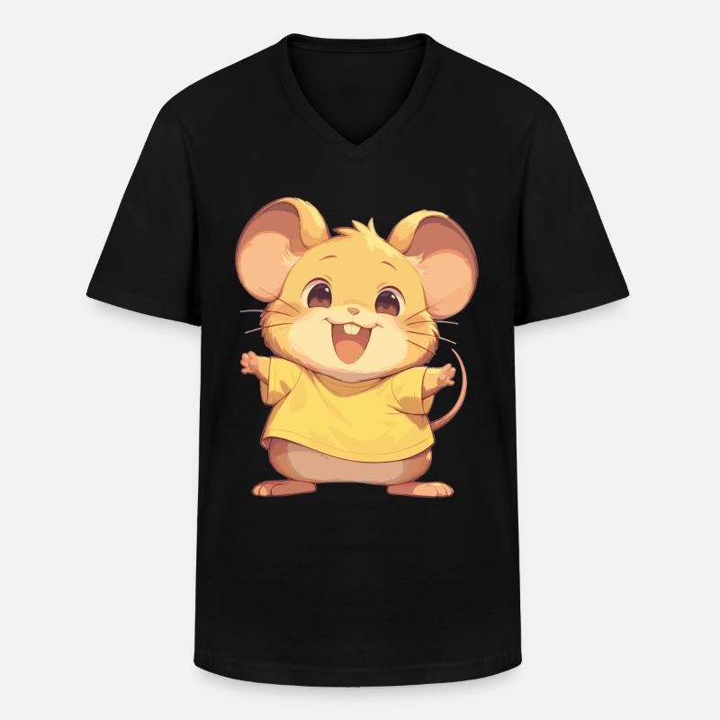 Mäuse Maus - Männer-T-Shirt mit V-Ausschnitt - Schwarz
