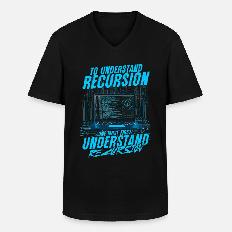 Computer Scientist Recursion - Men's V-Neck T-Shirt - black