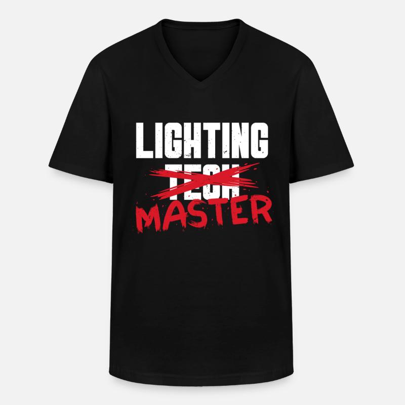 Technicien d’éclairage Lighting Master - T-shirt col V Homme - noir