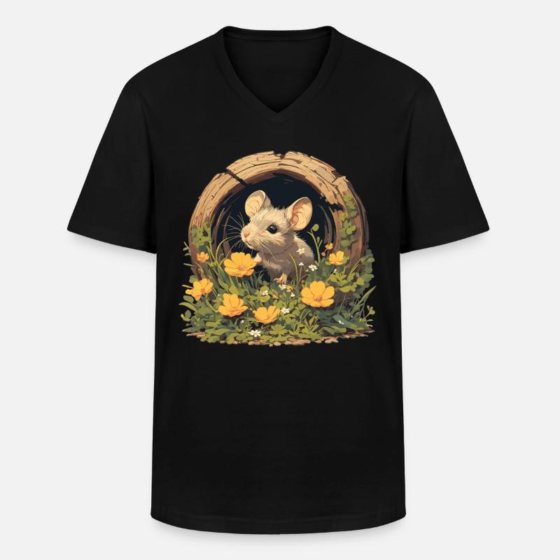 Mäuse Maus - Männer-T-Shirt mit V-Ausschnitt - Schwarz