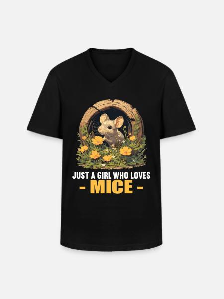 Mice Mouse - Men's V-Neck T-Shirt - black