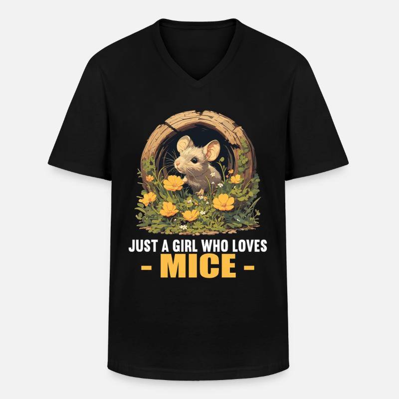 Mäuse Maus - Männer-T-Shirt mit V-Ausschnitt - Schwarz