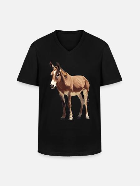 Mules Mule - Men's V-Neck T-Shirt - black
