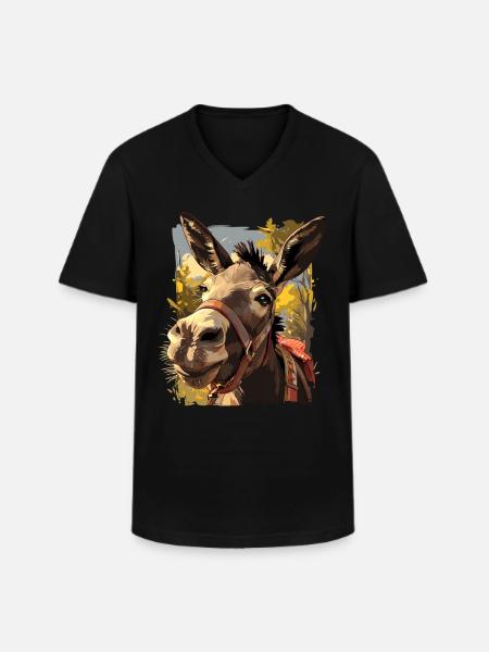 Mules Mule - Men's V-Neck T-Shirt - black