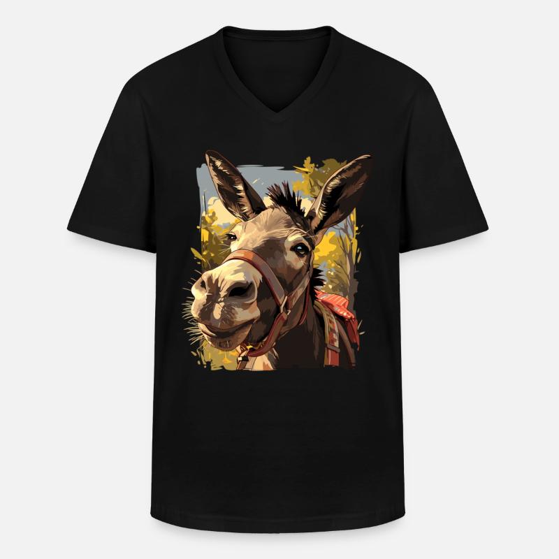 Maultiere Maultier - Männer-T-Shirt mit V-Ausschnitt - Schwarz