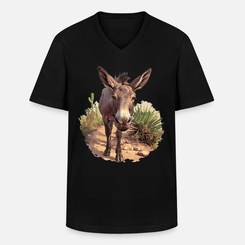 Maultiere Maultier - Männer-T-Shirt mit V-Ausschnitt - Schwarz