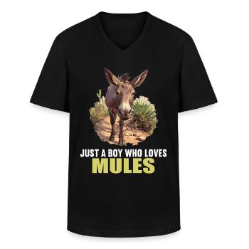 Maultiere Maultier - Männer-T-Shirt mit V-Ausschnitt - Schwarz - Vorne - AI Model Male 178 dark (178cm)