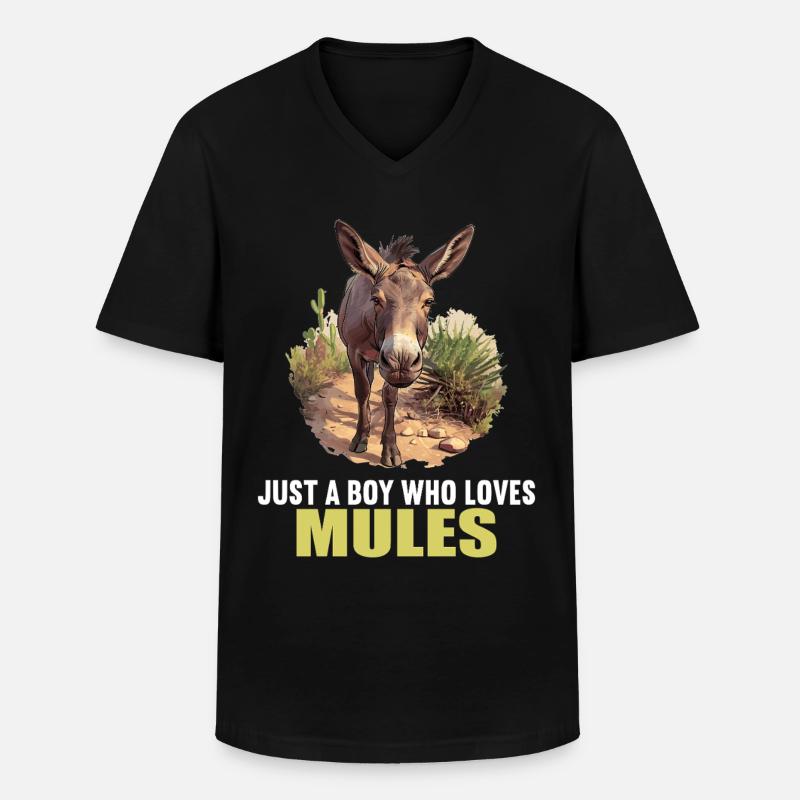 Maultiere Maultier - Männer-T-Shirt mit V-Ausschnitt - Schwarz