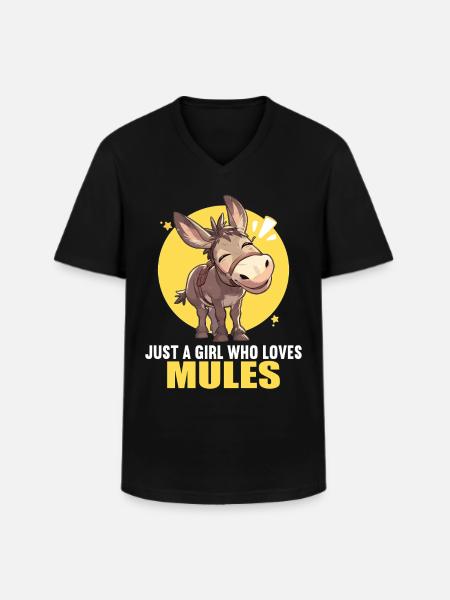 Mules Mule - Men's V-Neck T-Shirt - black