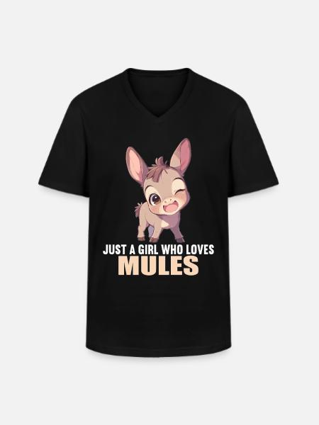 Mules Mule - Men's V-Neck T-Shirt - black