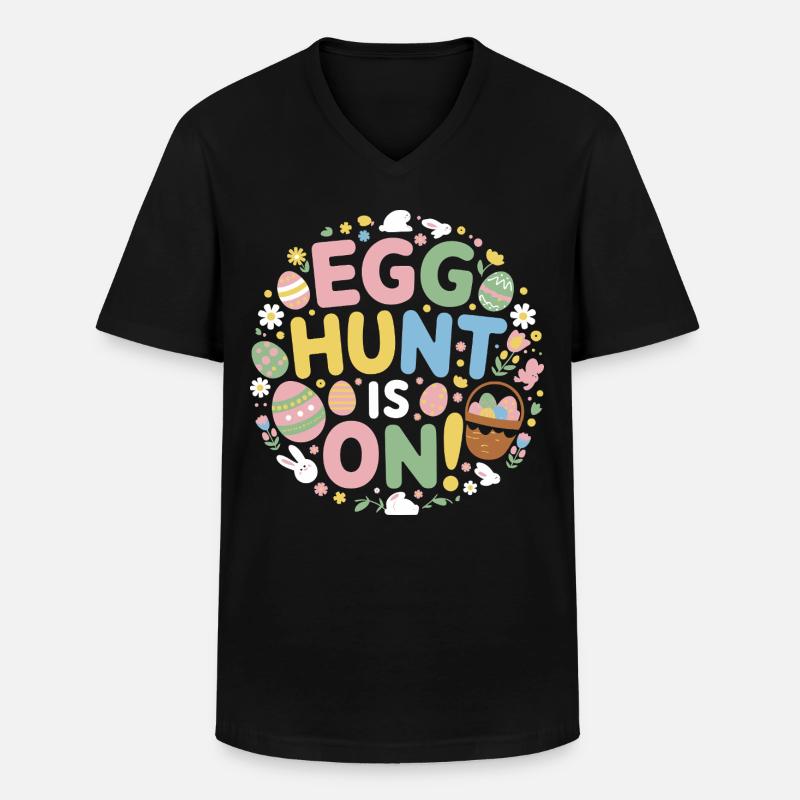 Ostern - Männer-T-Shirt mit V-Ausschnitt - Schwarz