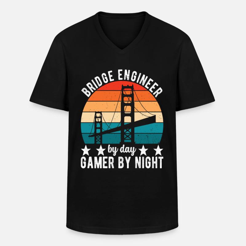Bridge Engineer Bridge Construction - Men's V-Neck T-Shirt - black