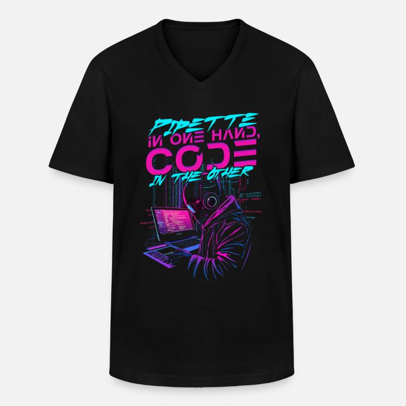 Bioinformatics Analyst - Men's V-Neck T-Shirt - black