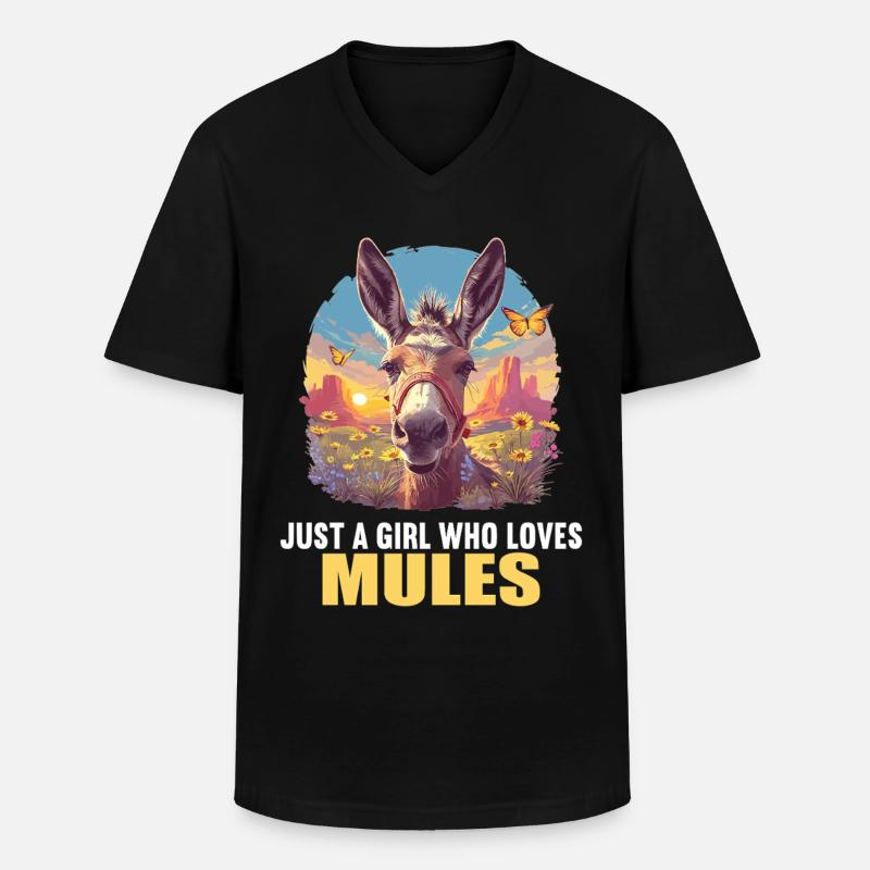 Maultiere Maultier - Männer-T-Shirt mit V-Ausschnitt - Schwarz