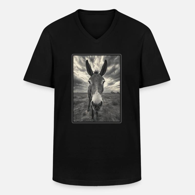 Donkey Esel - Männer-T-Shirt mit V-Ausschnitt - Schwarz