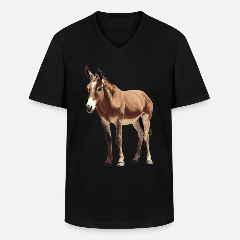 Donkey Esel - Männer-T-Shirt mit V-Ausschnitt - Schwarz