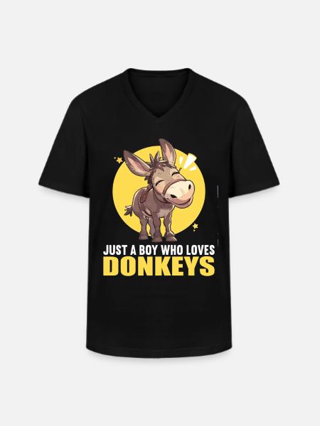 Donkey Esel - Männer-T-Shirt mit V-Ausschnitt - Schwarz