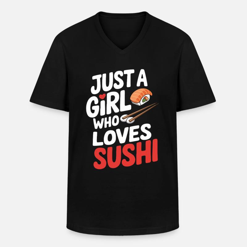 Sushi - Männer-T-Shirt mit V-Ausschnitt - Schwarz