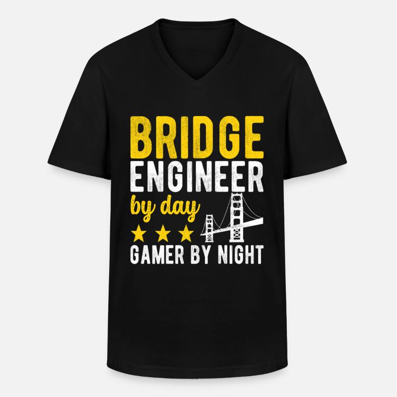 Bridge Engineer Bridge Construction - Men's V-Neck T-Shirt - black