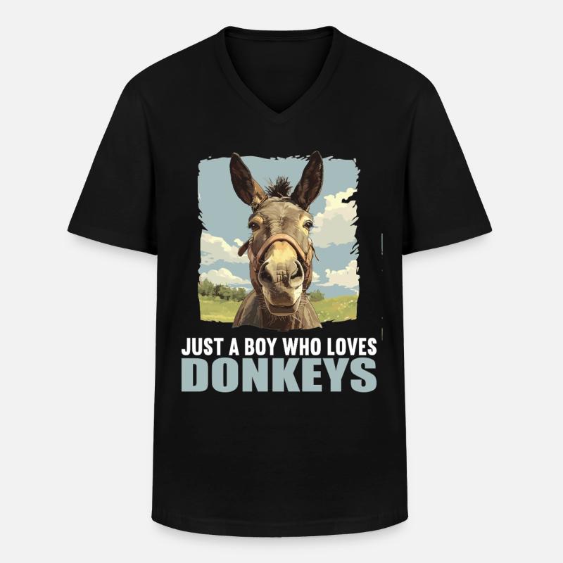 Donkey Esel - Männer-T-Shirt mit V-Ausschnitt - Schwarz