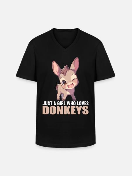 Donkey Esel - Men's V-Neck T-Shirt - black