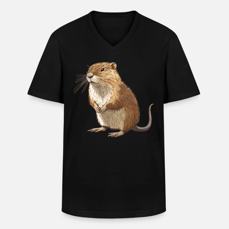 Bisamratten Bisamratte - Männer-T-Shirt mit V-Ausschnitt - Schwarz