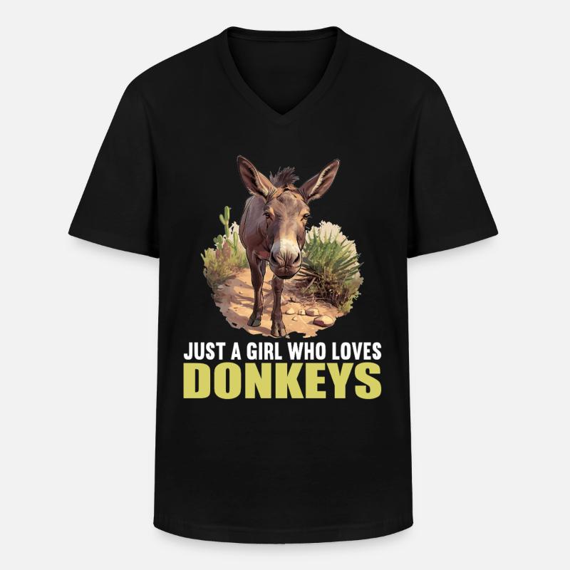 Donkey Esel - Männer-T-Shirt mit V-Ausschnitt - Schwarz