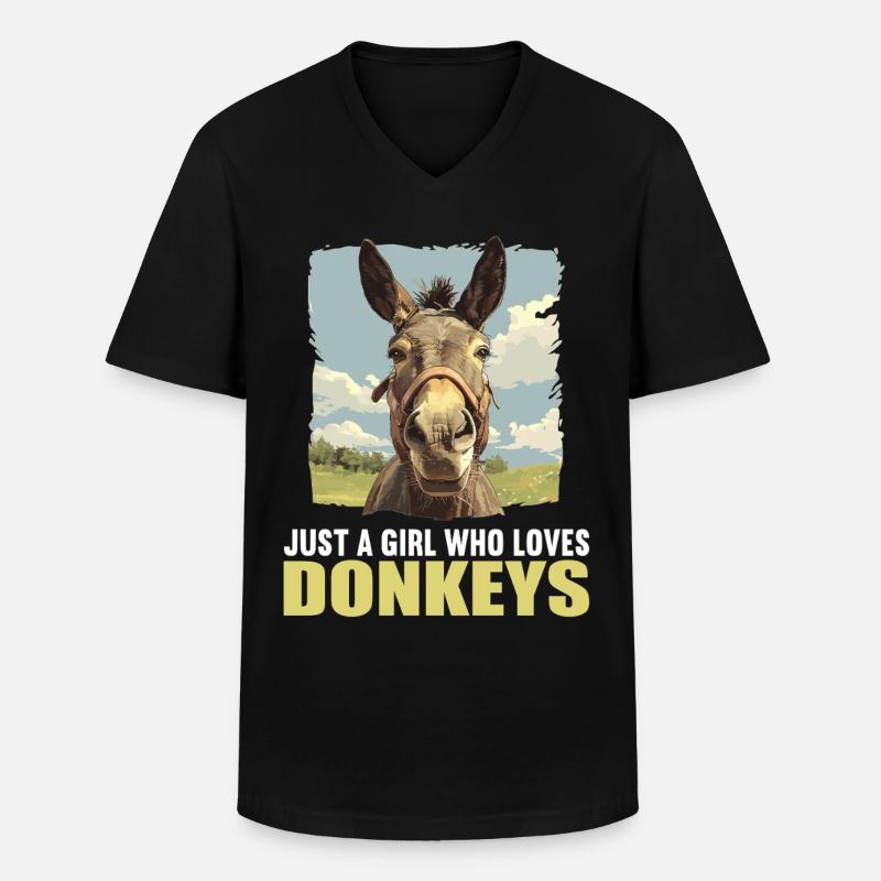 Donkey Esel - Männer-T-Shirt mit V-Ausschnitt - Schwarz