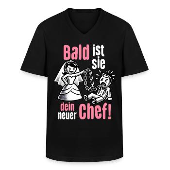Männer JGA T-Shirt Bräutigam Junggesellenabschied - Männer-T-Shirt mit V-Ausschnitt - Schwarz - Vorne - AI Model Male 178 dark (178cm)