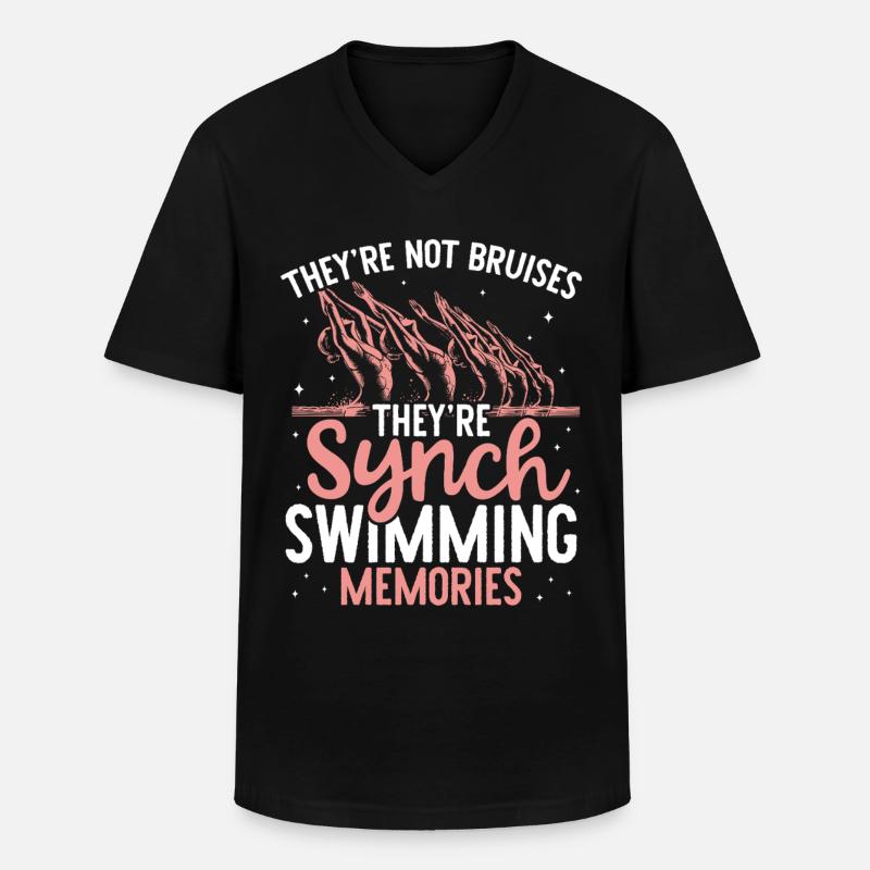 Synchronschwimmen Synchro Schwimmer - Männer-T-Shirt mit V-Ausschnitt - Schwarz