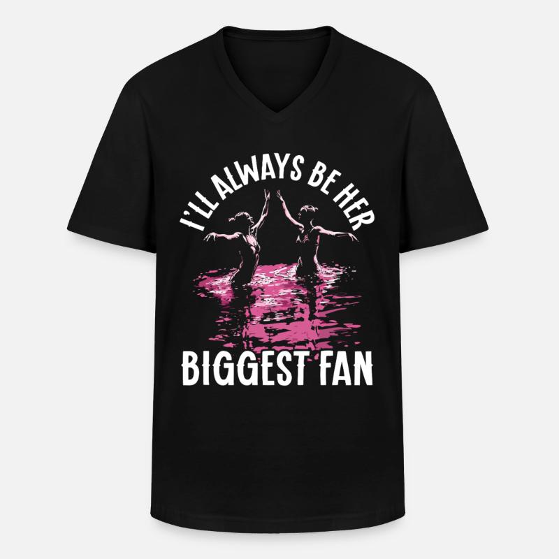 Synchronschwimmen Synchro Schwimmer - Männer-T-Shirt mit V-Ausschnitt - Schwarz