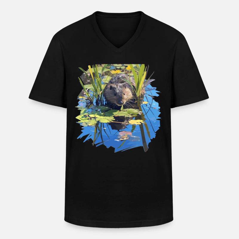 Bisamratten Bisamratte - Männer-T-Shirt mit V-Ausschnitt - Schwarz