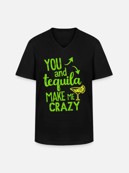 Tequila Party Saying Quote - Men's V-Neck T-Shirt - black