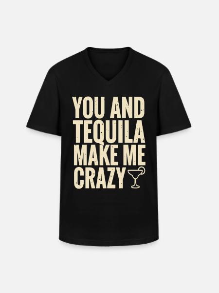 Tequila Party Saying Quote - Men's V-Neck T-Shirt - black