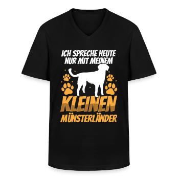 Ne parlez qu’à Kleiner Münsterländer aujourd’hui - T-shirt col V Homme - noir - Devant - AI Model Male 178 dark (178cm)