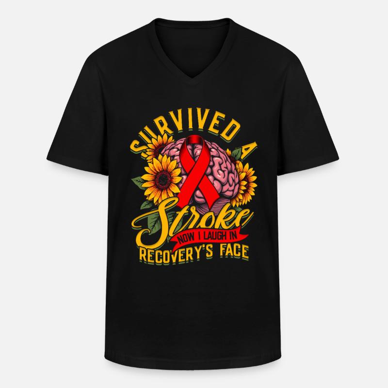Schlaganfall Erholung - Männer-T-Shirt mit V-Ausschnitt - Schwarz