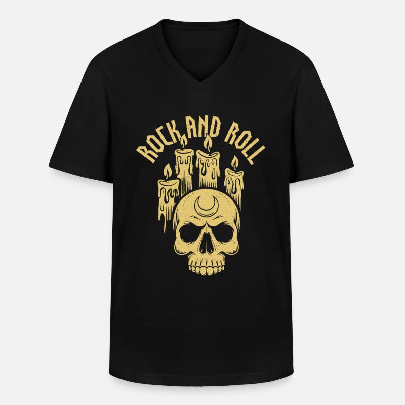 Rock And Roll - Männer-T-Shirt mit V-Ausschnitt - Schwarz