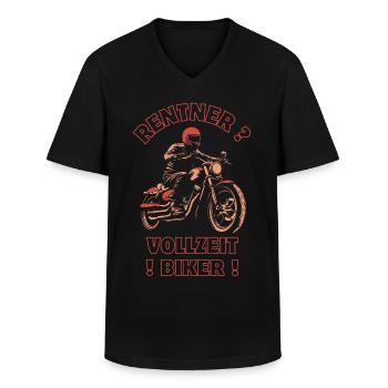 Motorrad Vintage Rentner Ruhestand - Männer-T-Shirt mit V-Ausschnitt - Schwarz - Vorne - AI Model Male 178 dark (178cm)