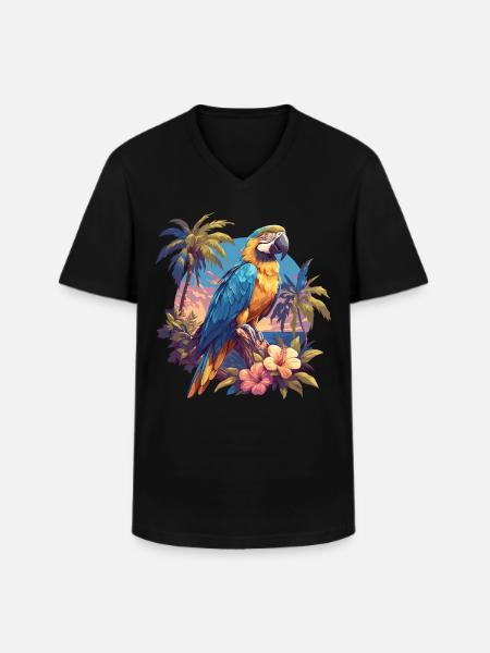 Parrot Parrot Parrot - Men's V-Neck T-Shirt - black