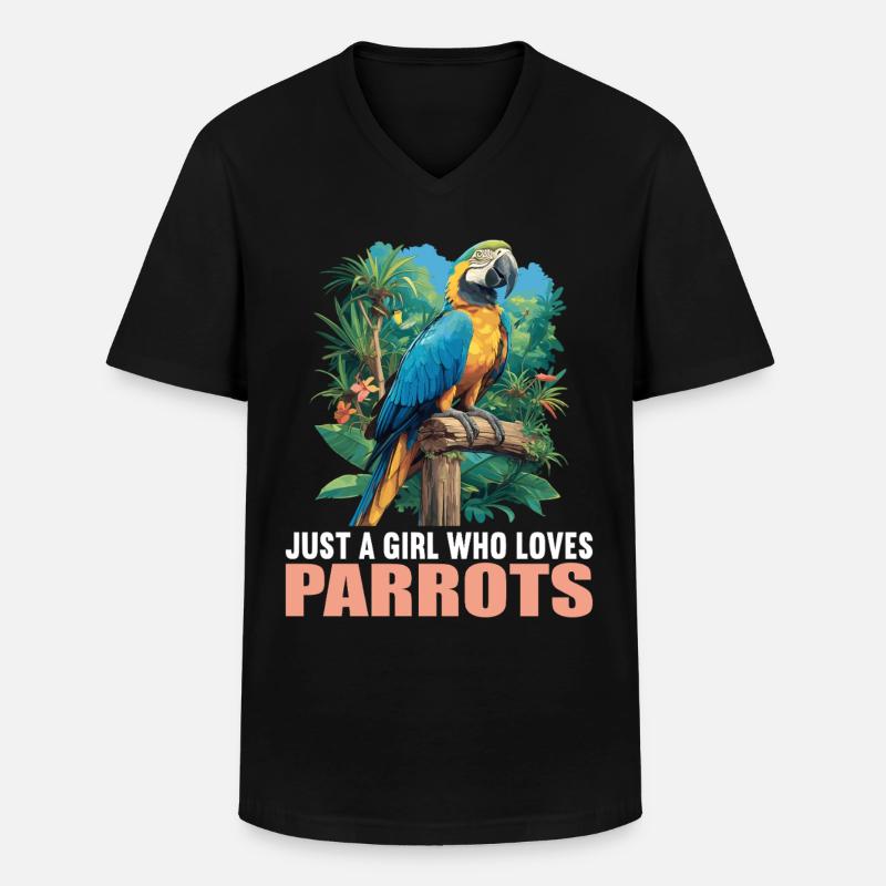 Papageie Papagei - Männer-T-Shirt mit V-Ausschnitt - Schwarz