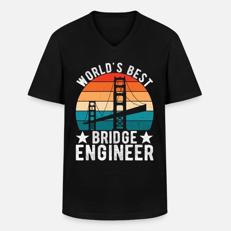 Bridge Engineer Bridge Construction - Men's V-Neck T-Shirt - black